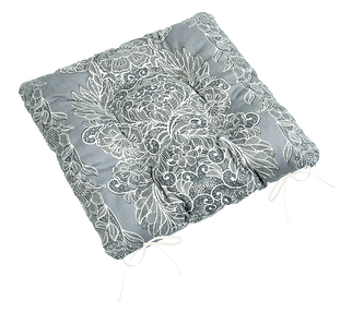 Sedák Gita prošívaný - Šedá,Bílá - 40x40 cm