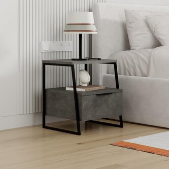 Noční stolek Houseland Pal retro šedý