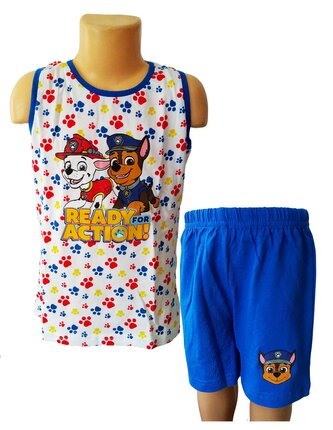 Chlapecké pyžamo TLAPKOVÁ PATROLA s tílkem bílomodré, velikost: 104