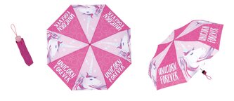 Dívčí deštník skládací UNICORN - JEDNOROŽEC manuální růžový