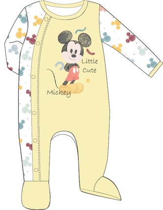 Kojenecký overal MICKEY chlapecký bíložlutý, velikost: 92