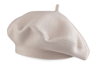 Dámský pletený baret - 1 ks - 12 krémová světlá