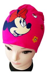 Dívčí čepice MINNIE bavlna jaro podzim růžová tmavá, velikost: 54