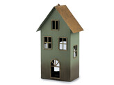 Kovový domeček na svíčku - 1 ks - 3 zelená pastelová sv. zlatá