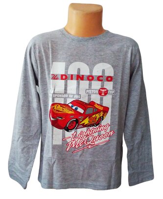 Chlapecké tričko CARS dlouhý rukáv šedé, velikost: 128