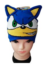 Chlapecká čepice SONIC zimní s 3D ušima modrá, velikost: 52