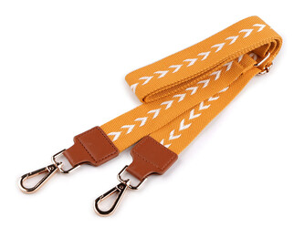 Popruh na tašku s karabinami šíře 3,8 cm - 1 ks - 10 oranžová