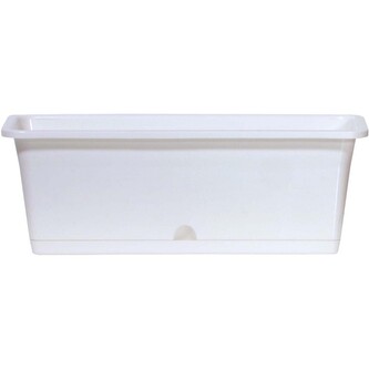 Truhlík samozavlažovací CAMELIA W s háky - bílý 40,2 cm, doprodej