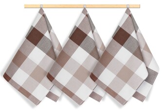 Kuchyňské utěrky - sada 3 kusů - Béžová,Hnědá,Bílá - 50x70 cm