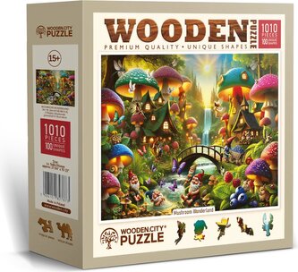 WOODEN CITY Dřevěné puzzle Houbová říše divů 1010 dílků