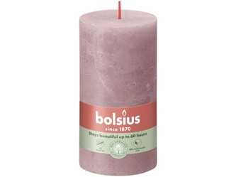 Bolsius Rustic Shine Válec 68×130 mm – Ash Rose (růžová)