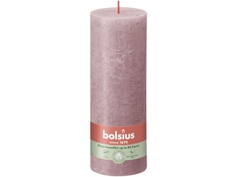 Bolsius Rustic Shine Válec 68×190 mm – Ash Rose (růžová)