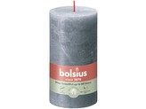 Bolsius Rustic Shine Válec 68×130 mm – Slate Blue (modrá)