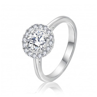 AN0013-53 Stříbrný zásnubní prsten moissanit