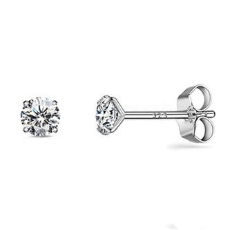 ZB8341-25 Stříbrné náušnice na puzetu - zirkony 2,5 mm