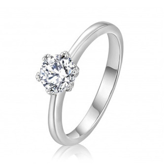 AN0015-52 Stříbrný zásnubní prsten moissanit
