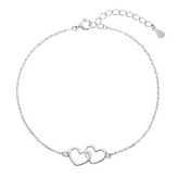EG7552 Stříbrný náramek dvě srdíčka - srdce
