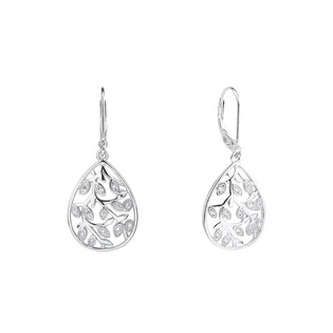 NB-3915 Stříbrné visací náušnice se zirkony