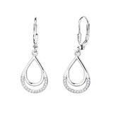 NB-3095 Visací stříbrné náušnice se zirkony