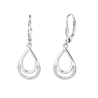 NB-3095 Visací stříbrné náušnice se zirkony