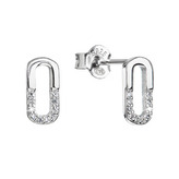 EG2943 Stříbrné náušnice oválky se zirkony