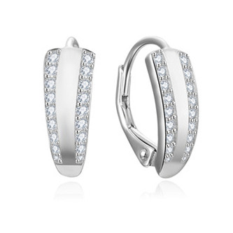 NB-3056 Dámské stříbrné náušnice se kulatými zirkony