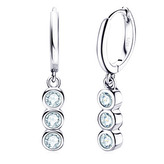 MN134 Stříbrné visací náušnice s moissanity