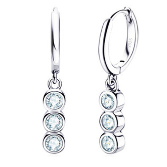 MN134 Stříbrné visací náušnice s moissanity