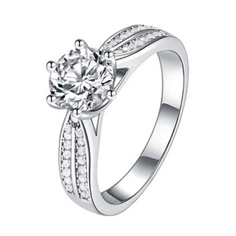 MN518-54 Stříbrný zásnubní prsten MOISSANIT