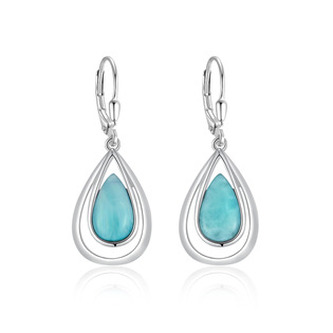 NB-3932 Stříbrné náušnice s larimarem