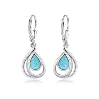 NB-3855 Stříbrné náušnice s larimarem