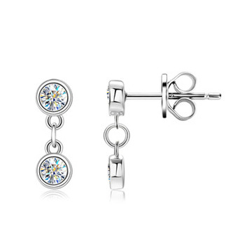 MN140 Stříbrné náušnice s moissanity