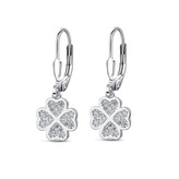 NB-3824 Stříbrné náušnice čtyřlístky