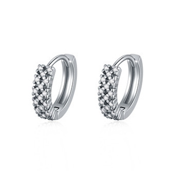 NB-3396 Stříbrné náušnice kroužky se zirkony