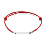 SX112-R Stříbrný textilní náramek s destičkou - srdce