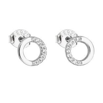EG2592 Stříbrné náušnice kolečka se zirkony