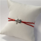 KA1730R-ST Červený textilní náramek andělíček, Ag 925 - andílci