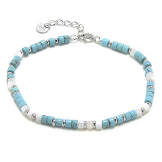 AU0025 Minerální náramek přírodní Howlit, stříbro AG925