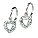 ZB53508 Dětské stříbrné náušnice - srdíčka se zirkony - srdce
