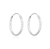 NB-3119-25 Zlacené stříbrné náušnice kruhy 25 mm