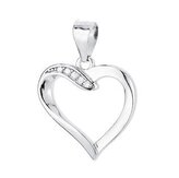 NB-4193 Stříbrný přívěšek srdce asymetrické