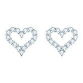 MN157 Stříbrné náušnice srdce