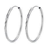 NB-3661-45 Stříbrné náušnice kruhy 45 mm