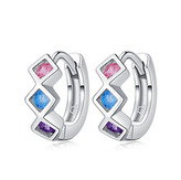 NB-3049 Stříbrné náušnice kroužky se zirkony