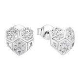 EG2850 Stříbrné náušnice srdce se zirkony