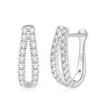 MN101 Stříbrné náušnice s moissanity