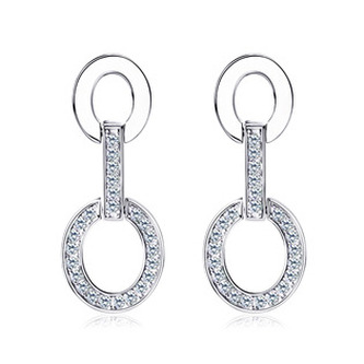 MN146 Stříbrné náušnice oválky s moissanity