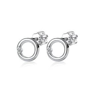 NB-3424 Stříbrné šroubovací náušnice - kolečka