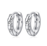 NB-3048 Stříbrné náušnice kroužky se zirkony