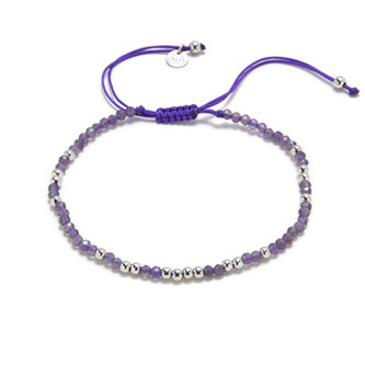 AU0037 Minerální náramek přírodní Ametyst, stříbro AG925